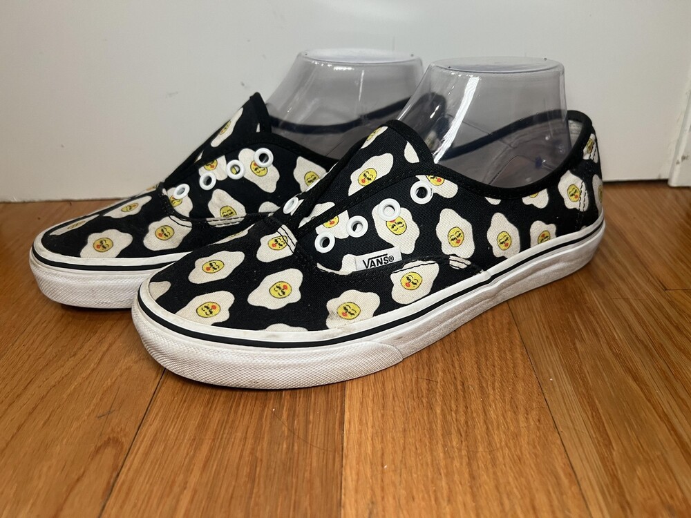 Vans Kendra Dandy Authentic Shoes Mens Size 6 Black Fried Egg Sneakers 721500